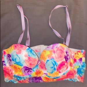 VS Pink Multi-Floral Bustier 32A